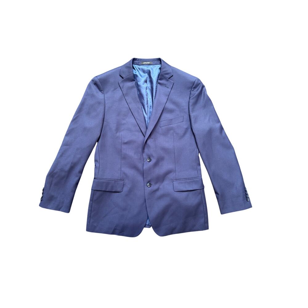 Mantoni Men’s 100% Fine Wool Suit Jacket, Navy, Size 44